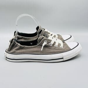 Converse Shoes Womens 8 Gray Canvas Chuck Taylor All Star Shoreline Slip On